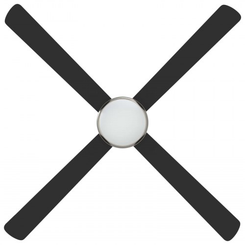 Loftfan med lys og fjernbetjening Ø 130 cm Sort