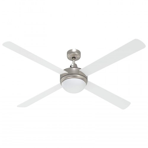 Loftfan med lys og fjernbetjening Ø 130 cm Hvid