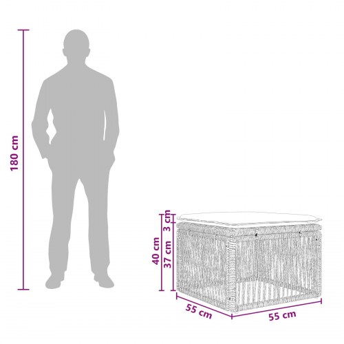 Fodskammel Sort polyrattan