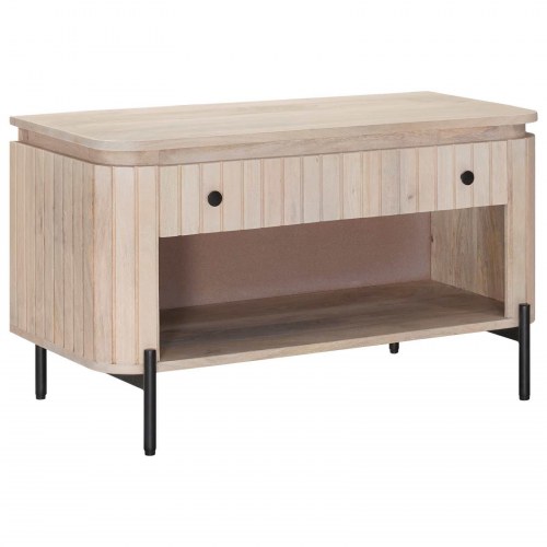 Sko bænk 85 x 37 x 48 cm Massivt Mango Træ og Ingeniørtræ