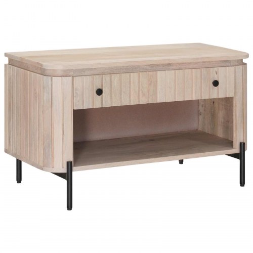 Sko bænk 85 x 37 x 48 cm Massivt Mango Træ og Ingeniørtræ