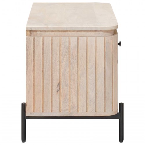 Sko bænk 85 x 37 x 48 cm Massivt Mango Træ og Ingeniørtræ