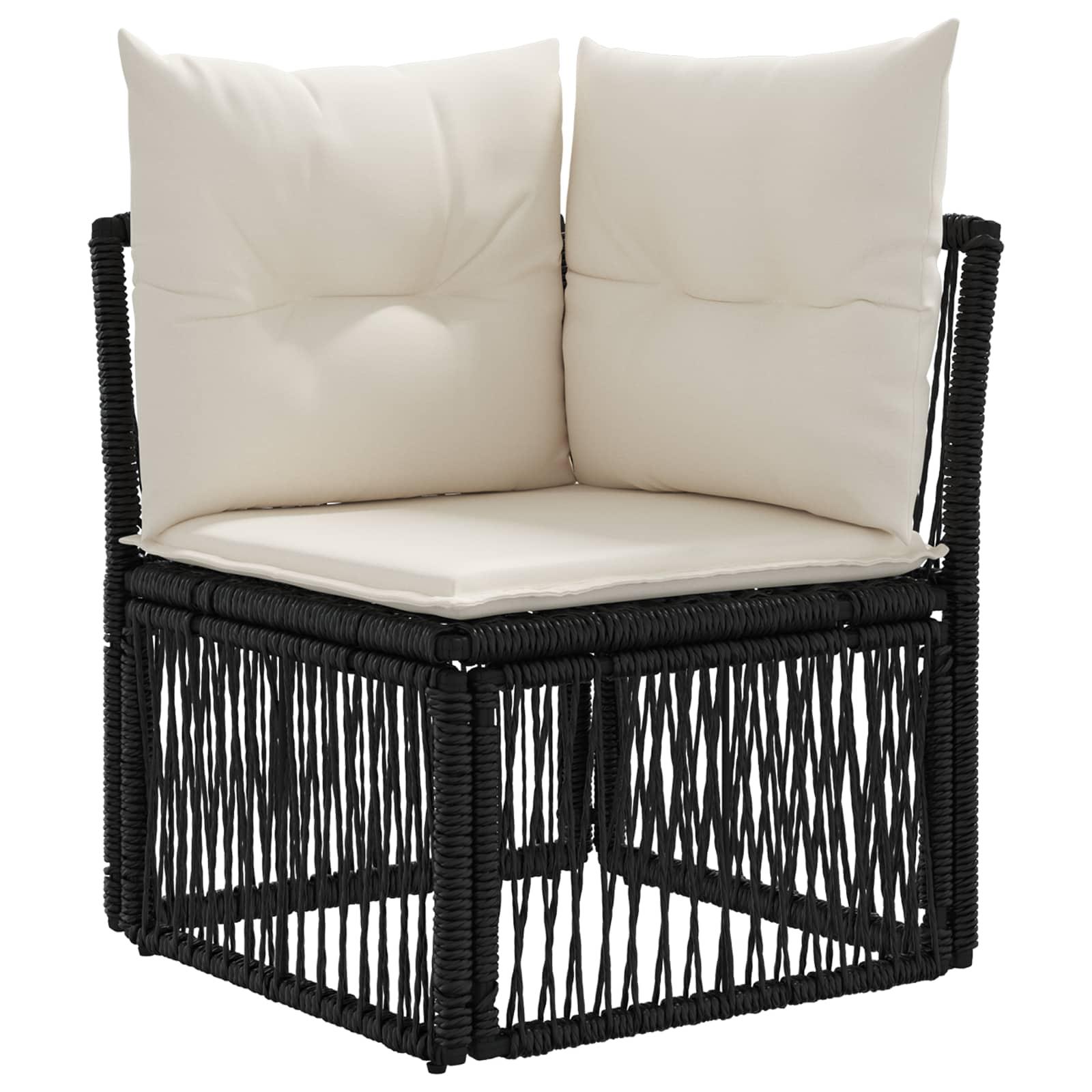 Hjørnesofa enhed Sort polyrattan