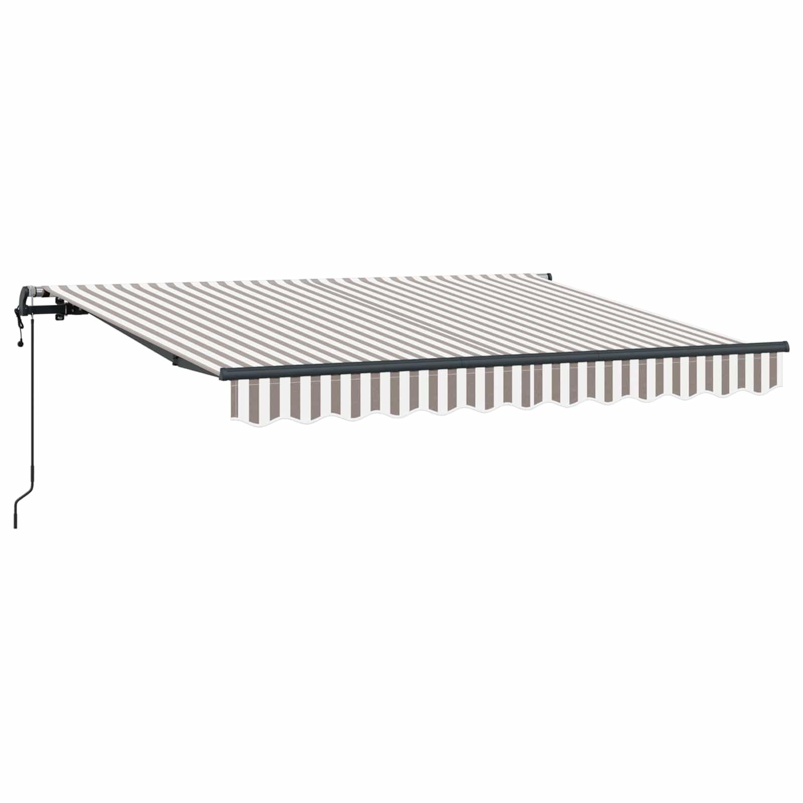 Udtrækkelig Markise Lys Grå og Hvid 600 × 350 cm