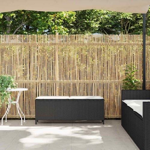 Havebænk med hynde 110x30x40,5 cm polyrattan sort (OUTLET A)