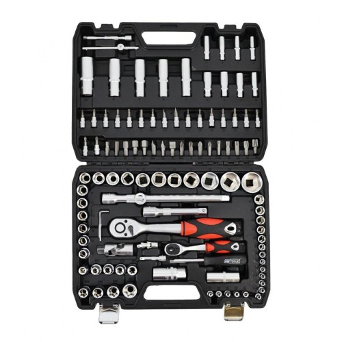 AWTOOLS topnøglesæt 108 dele 1/2" og 1/4" - Black Line