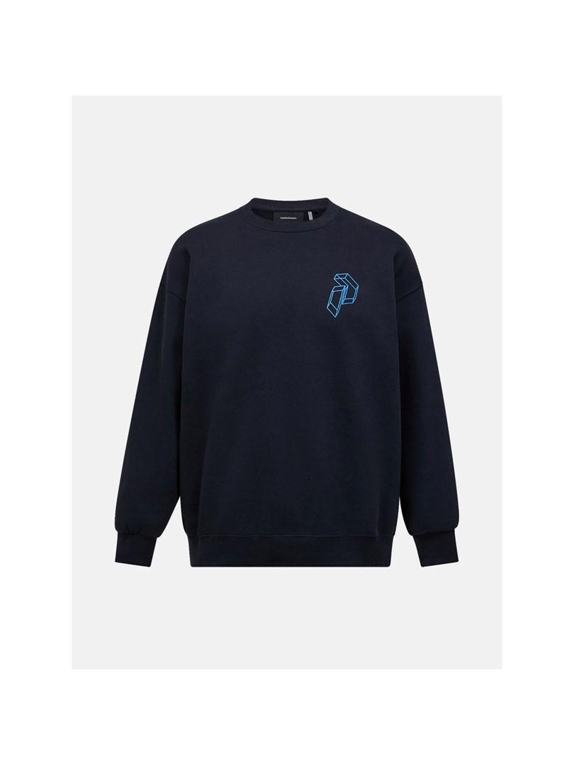 Peak Performance M Terry Graphic Crew sweatshirt - sort, str. M