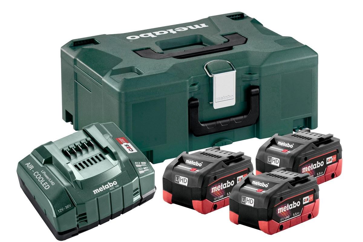 Metabo 685069000 batteri- og ladesæt - 18 V LiHD, 3 batterier + lader i kuffert