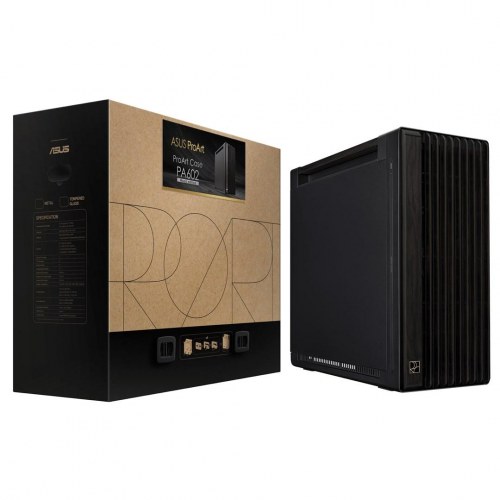 ASUS ProArt PA602 Wood Edition - midi tower pc-kabinet, sort metalpanel