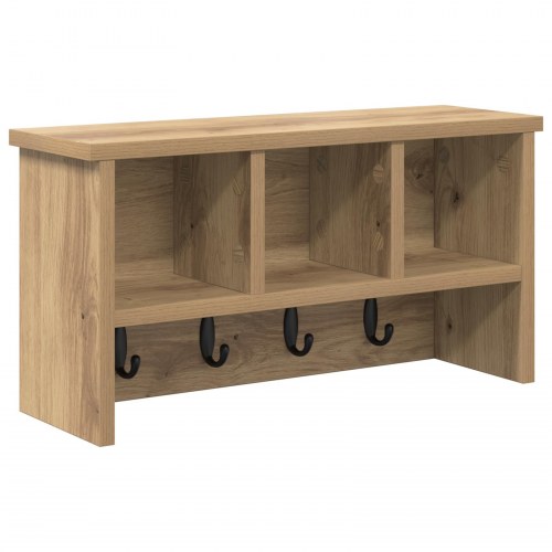 Vægmonteret Jakkeholder med hylde artisan eg 50 x 16 x 26 cm (OUTLET D)