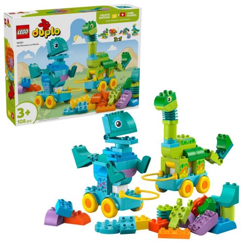 LEGO DUPLO 10451 - 3-i-1 Dinosaurer på hjul (108 dele)