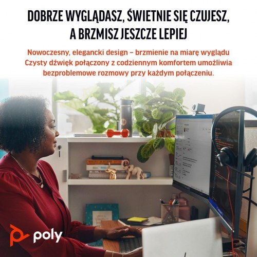Poly Blackwire 3320 stereo headset til Microsoft Teams - USB‑C med USB‑A adapter