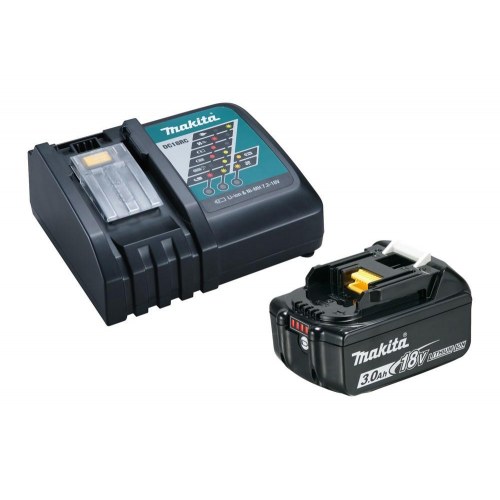 Makita 191A24-4 batterisæt - 18V Li-ion batteri + lader (sort/blå)