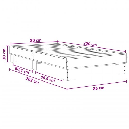Sengestel i gammelt træ 80 x 200 cm - konstrueret træ