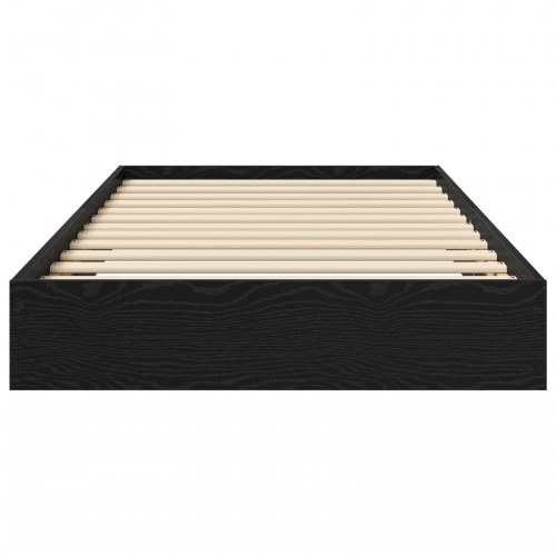 Gulvsengramme i sort eg - 80 x 200 cm, konstrueret træ
