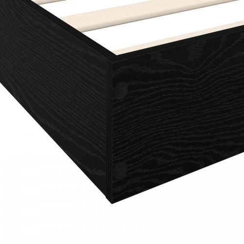 Gulvsengramme i sort eg - 80 x 200 cm, konstrueret træ