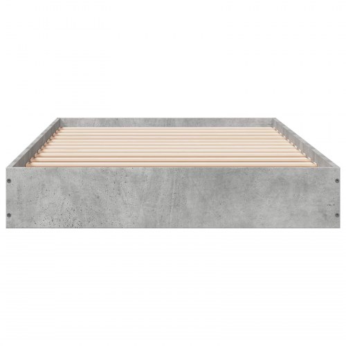 Gulvsengramme i konstrueret træ - betongrå 80 x 200 cm
