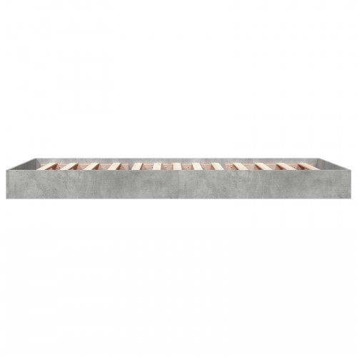Gulvsengramme i konstrueret træ - betongrå 80 x 200 cm