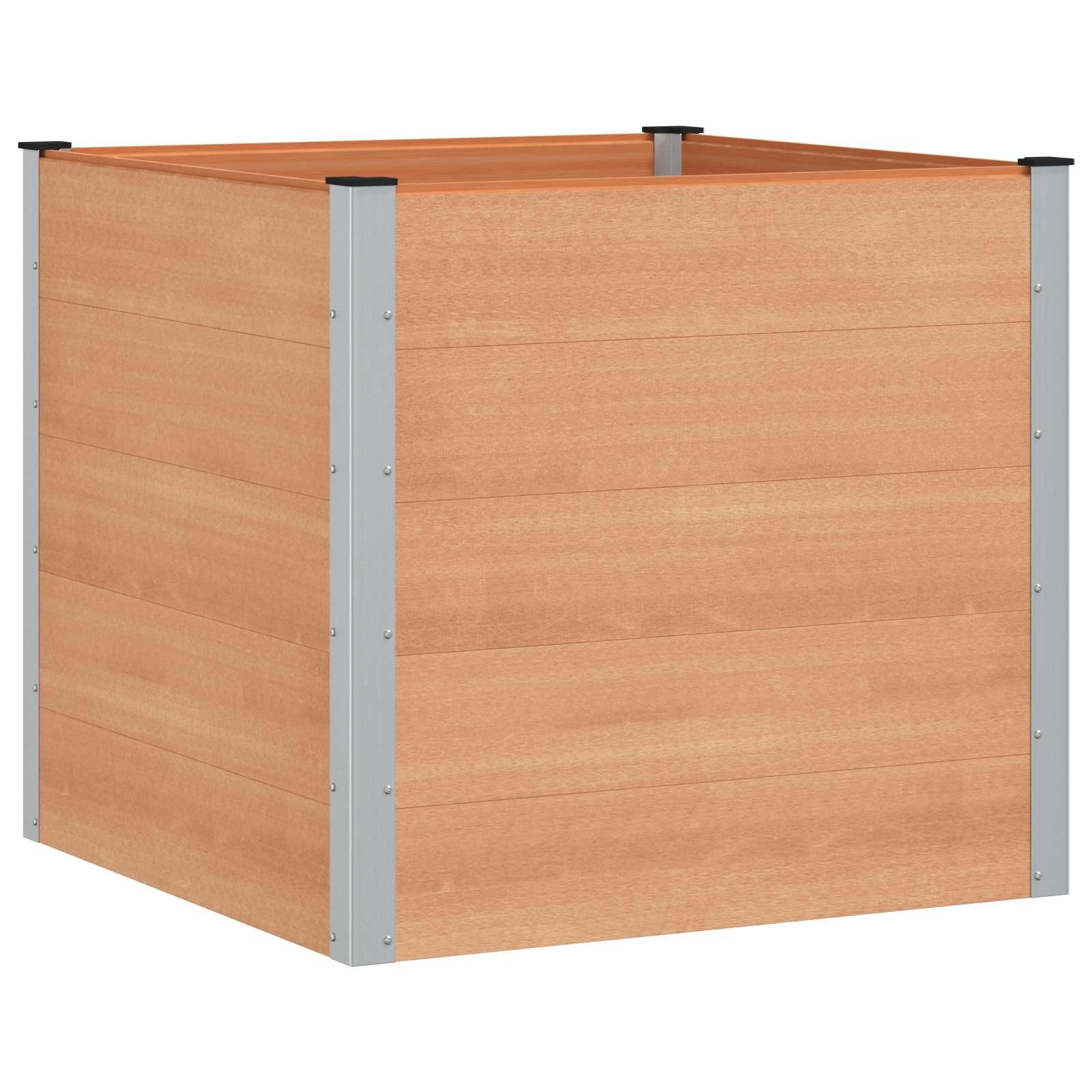 Højbed Brun 100 x 100 x 91 cm alu. billede