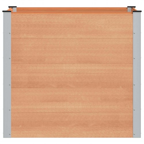 Højbed brun 100 x 100 x 91 cm i WPC og aluminium