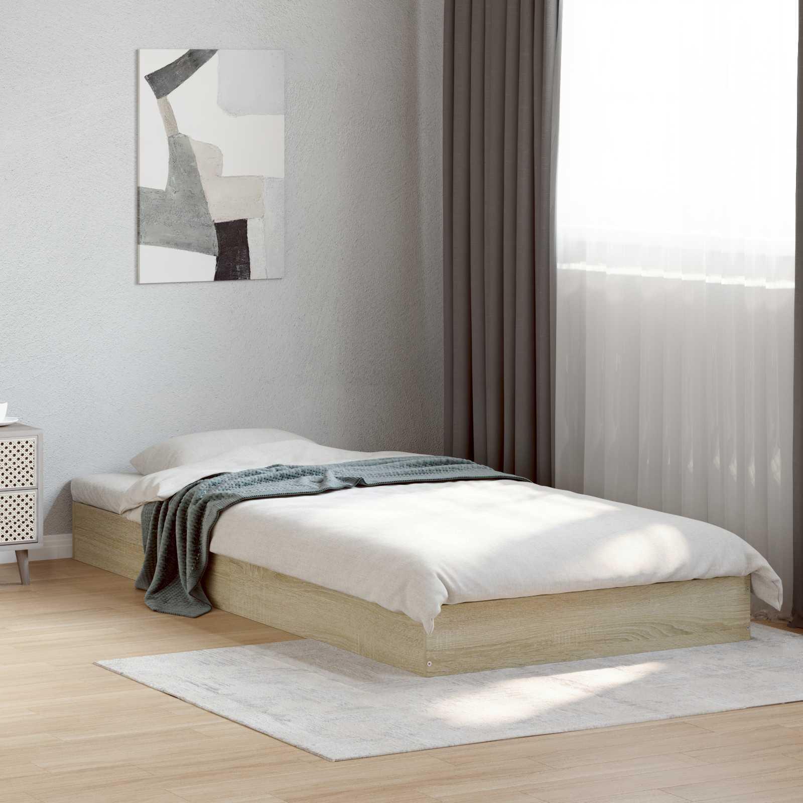 Gulvsengramme Sonoma-eg 80 x 200 cm Konstrueret træ billede
