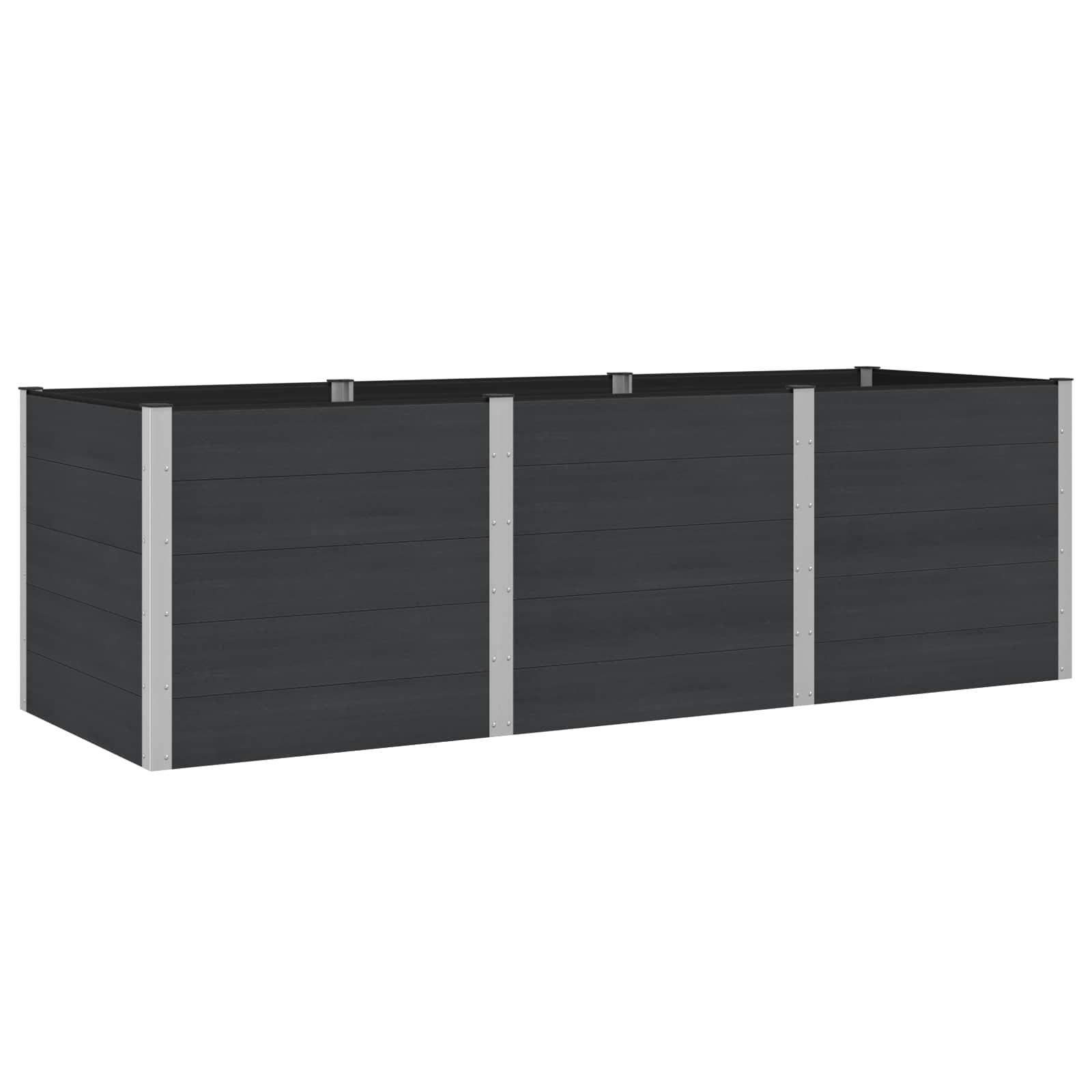 Højbed Sort 300 x 100 x 91 cm alu. billede