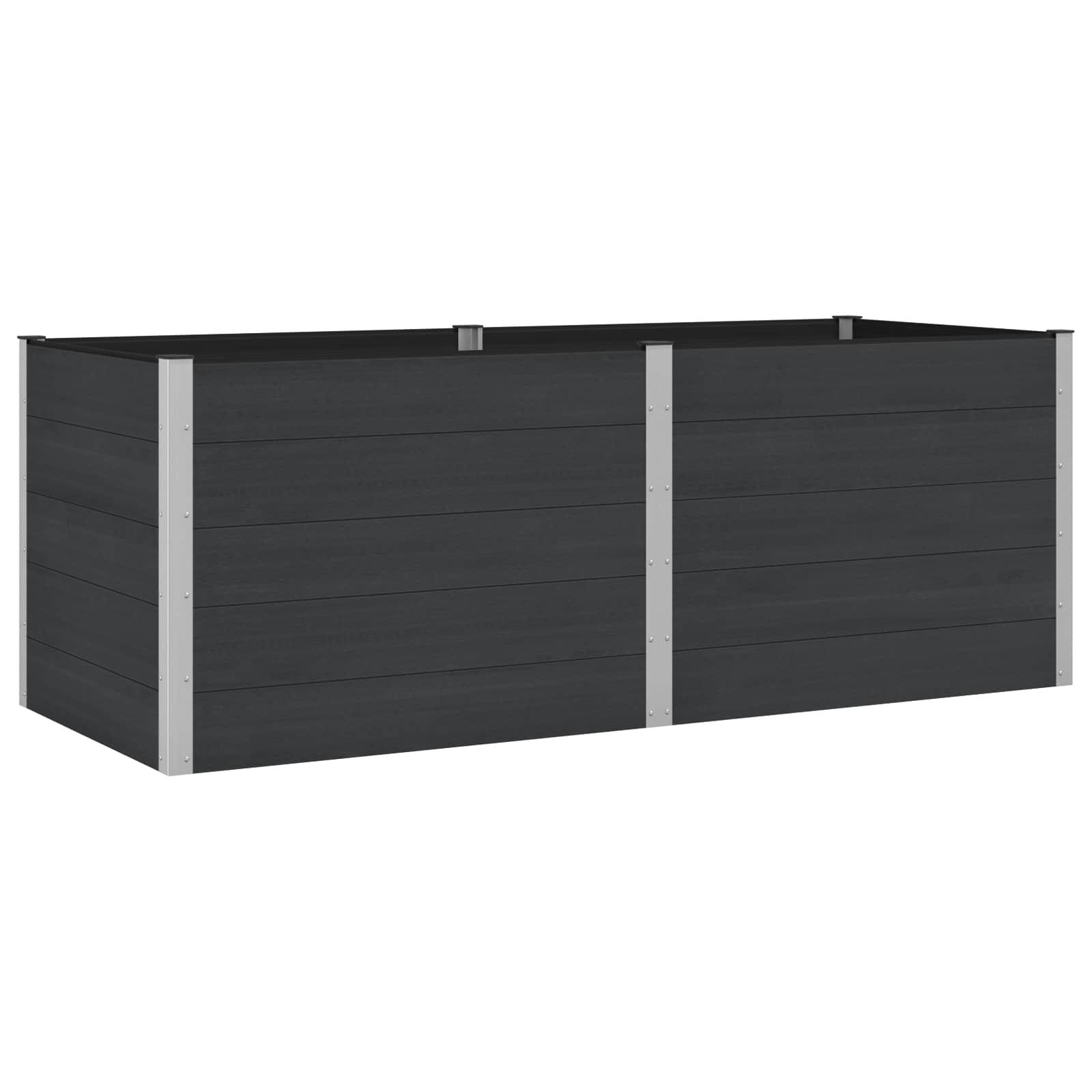 Højbed Sort 250 x 100 x 91 cm alu. billede