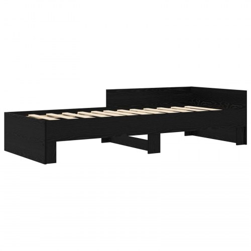Sengestel med hovedgærde - sort eg 80 x 200 cm