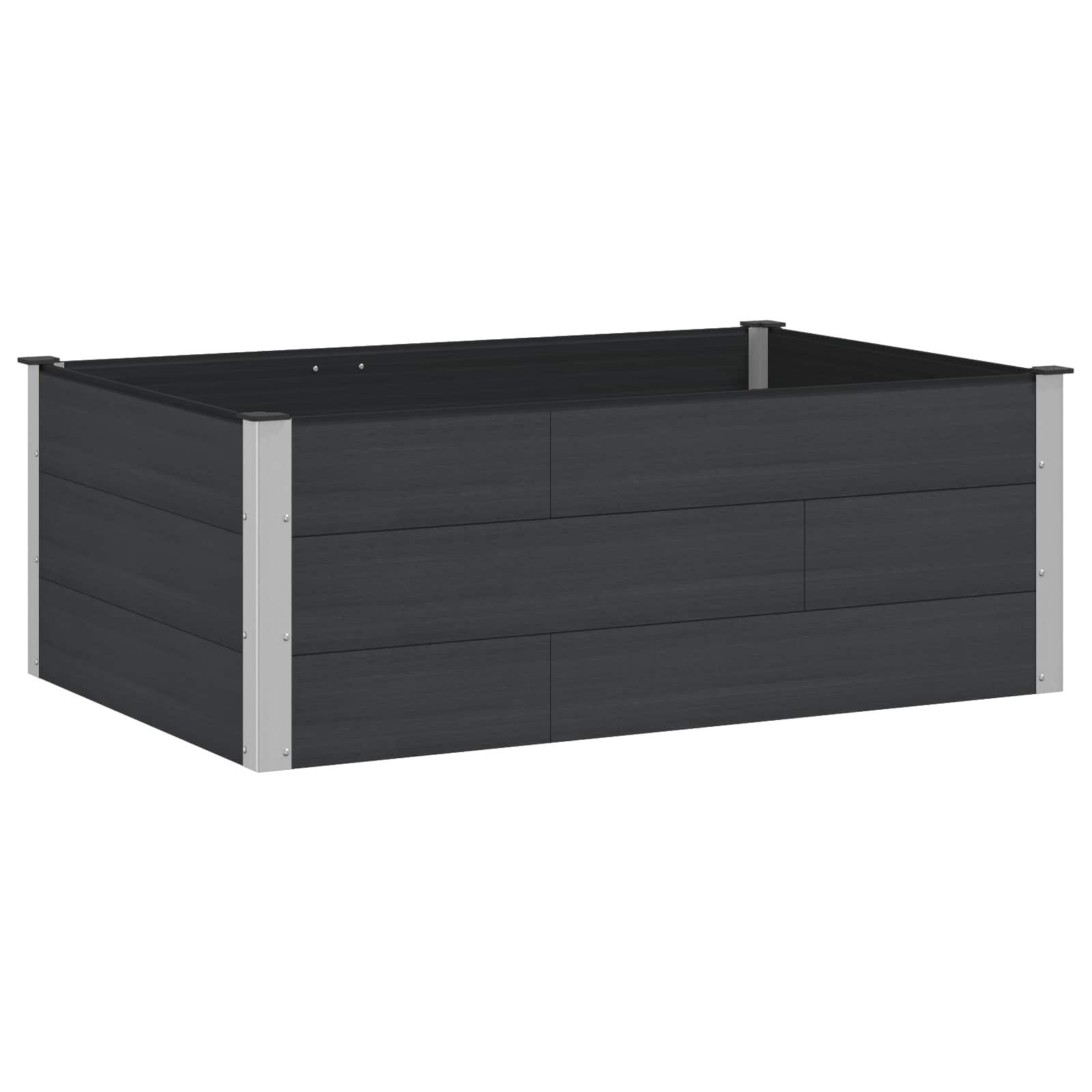 Højbed Sort 150 x 100 x 54 cm alu. billede