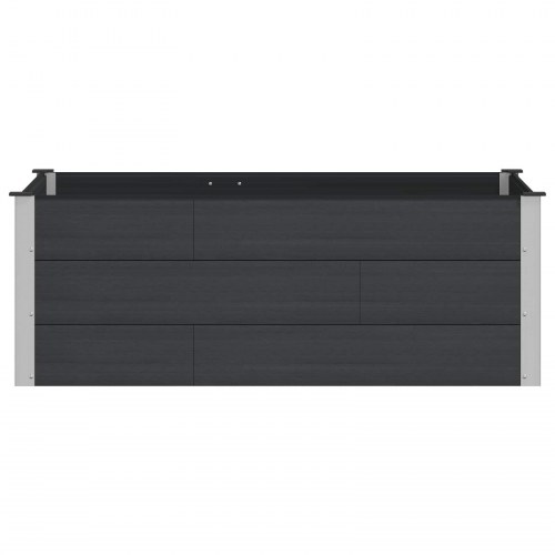 Højbed sort 150 x 100 x 54 cm - WPC og aluminium