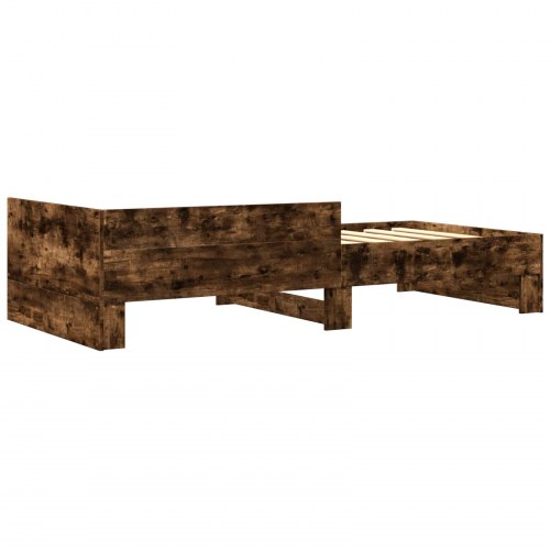 Sengestel med hovedgærde - røget eg - 80 x 200 cm