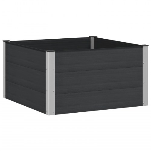 Højbed i WPC og aluminium - sort 100 x 100 x 54 cm