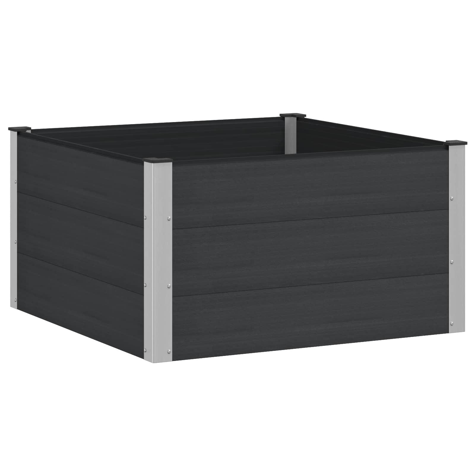 Højbed Sort 100 x 100 x 54 cm alu. billede