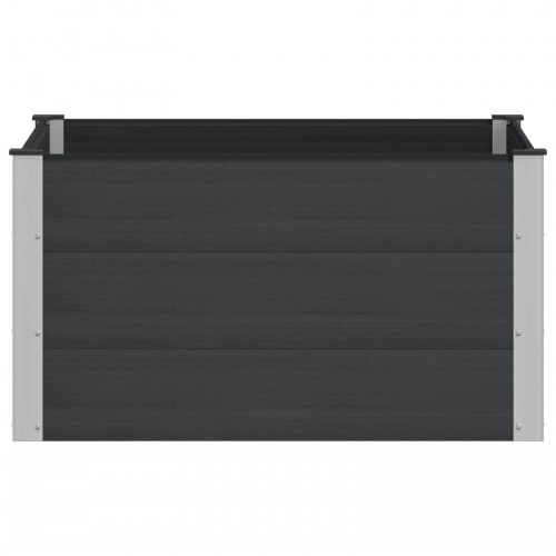 Højbed i WPC og aluminium - sort 100 x 100 x 54 cm