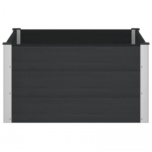 Højbed i WPC og aluminium - sort 100 x 100 x 54 cm