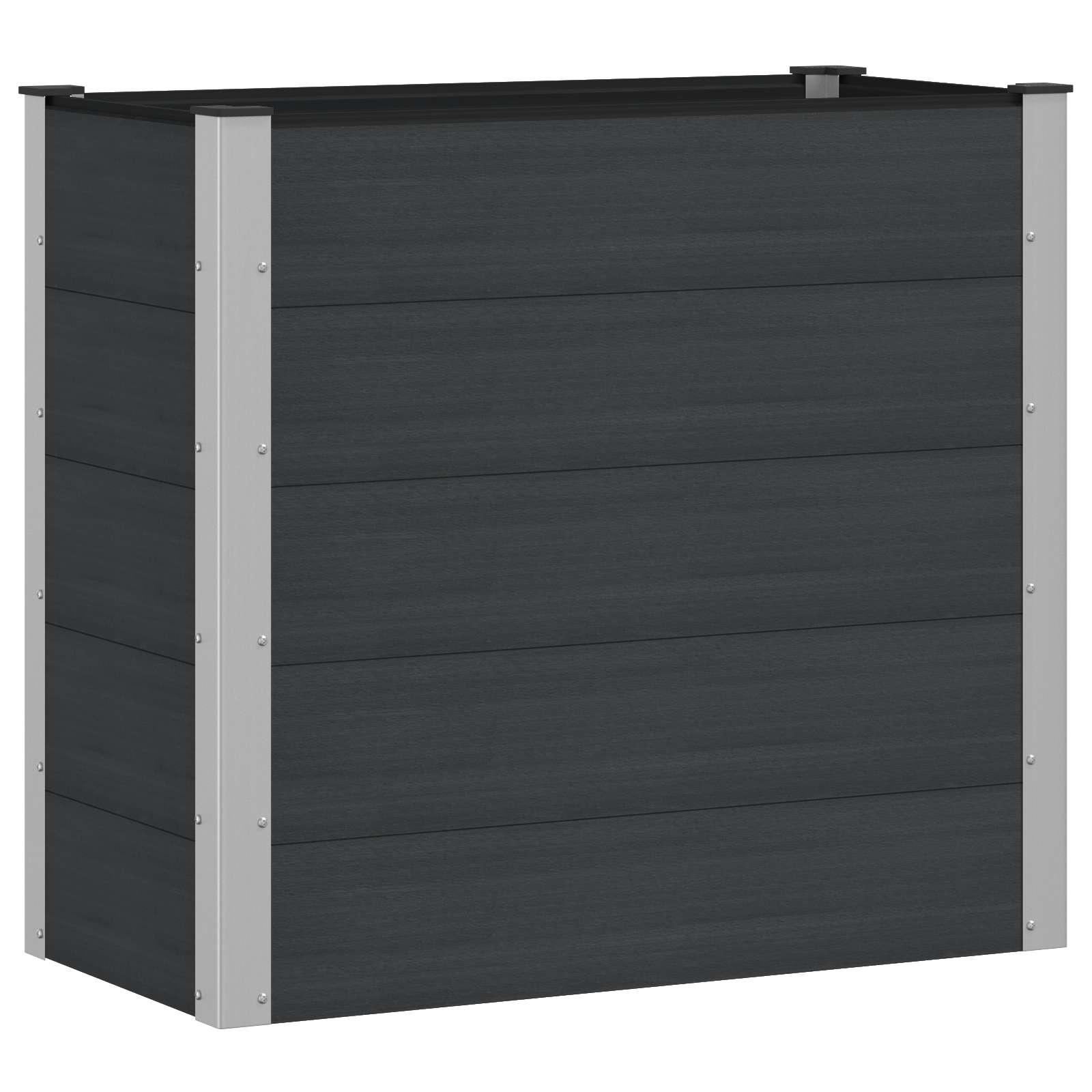 Højbed Sort 100 x 50 x 91 cm alu. billede