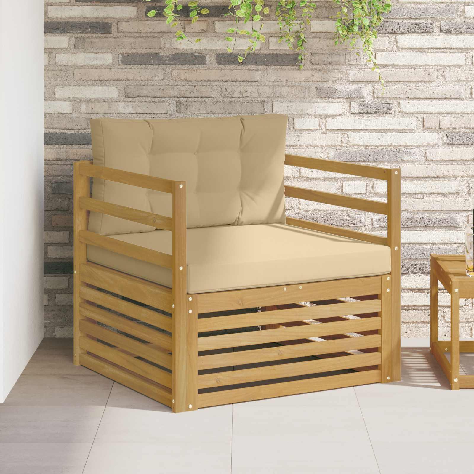 Udendørs sofa Hvid og Beige billede