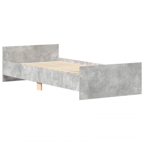 Sengestel med hovedgærde - betongrå 80 x 200 cm, konstrueret træ