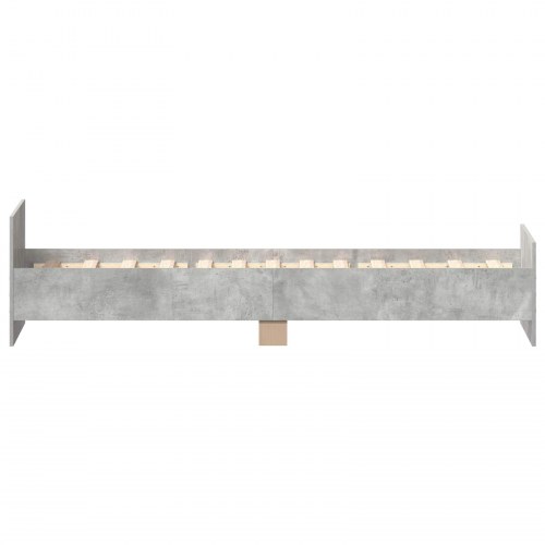 Sengestel med hovedgærde - betongrå 80 x 200 cm, konstrueret træ