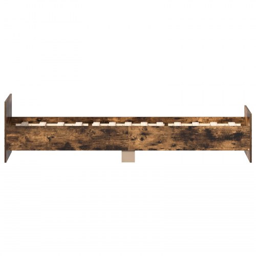 Sengestel med hovedgærde - røget eg, 80 × 200 cm, konstrueret træ