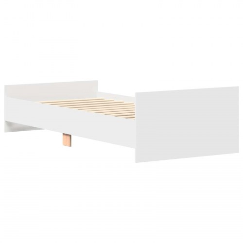 Sengestel med hovedgærde - hvid 80 x 200 cm i konstrueret træ