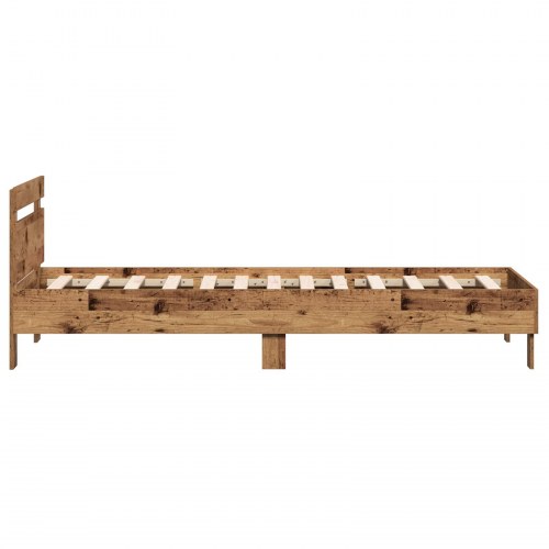 Sengestel med hovedgærde - gammelt træ 80 x 200 cm