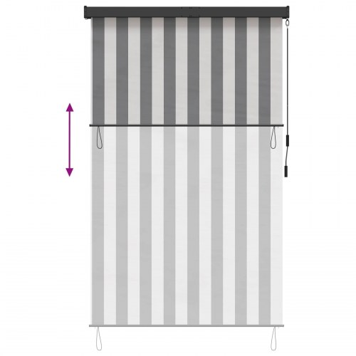 Udendørs rullegardin - antracit/hvid 180 × 250 cm i stof og aluminium