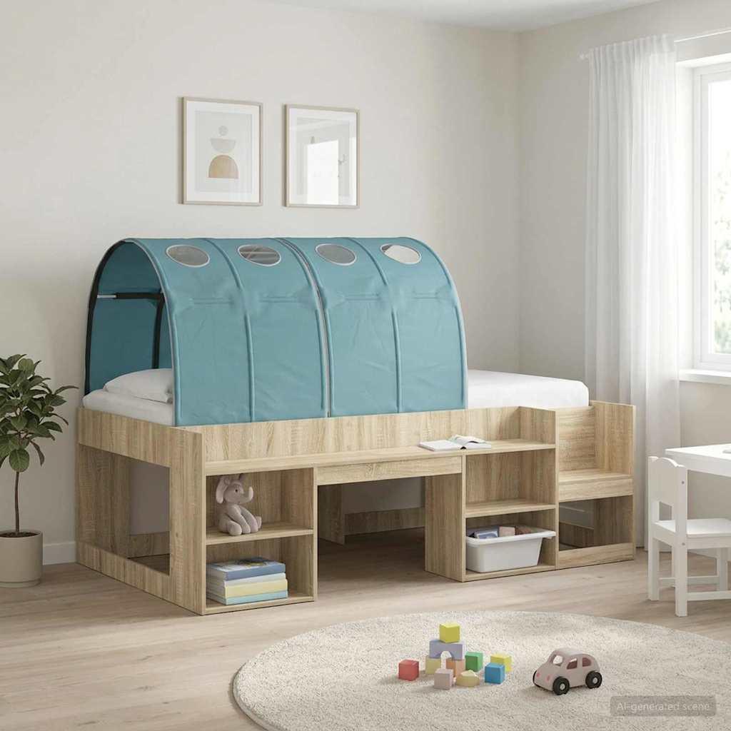 Sengtunnel 2 stk - lyseblå polyester, 211 × 67,5 × 2 cm