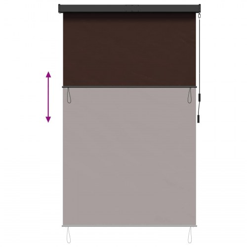 Udendørs rullegardin - brun 180 × 250 cm i stof og aluminium
