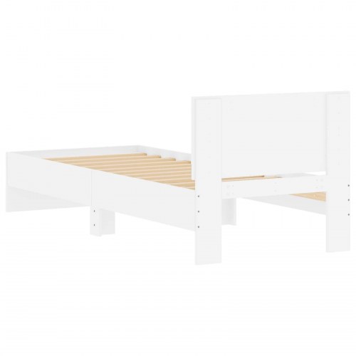 Sengeramme med sengegavl - hvid 80 x 200 cm