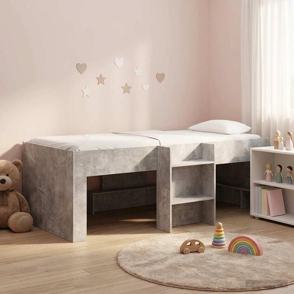 Børns høje sengestel 2 stk Beton 193 x 96,1 x 68,5 cm billede
