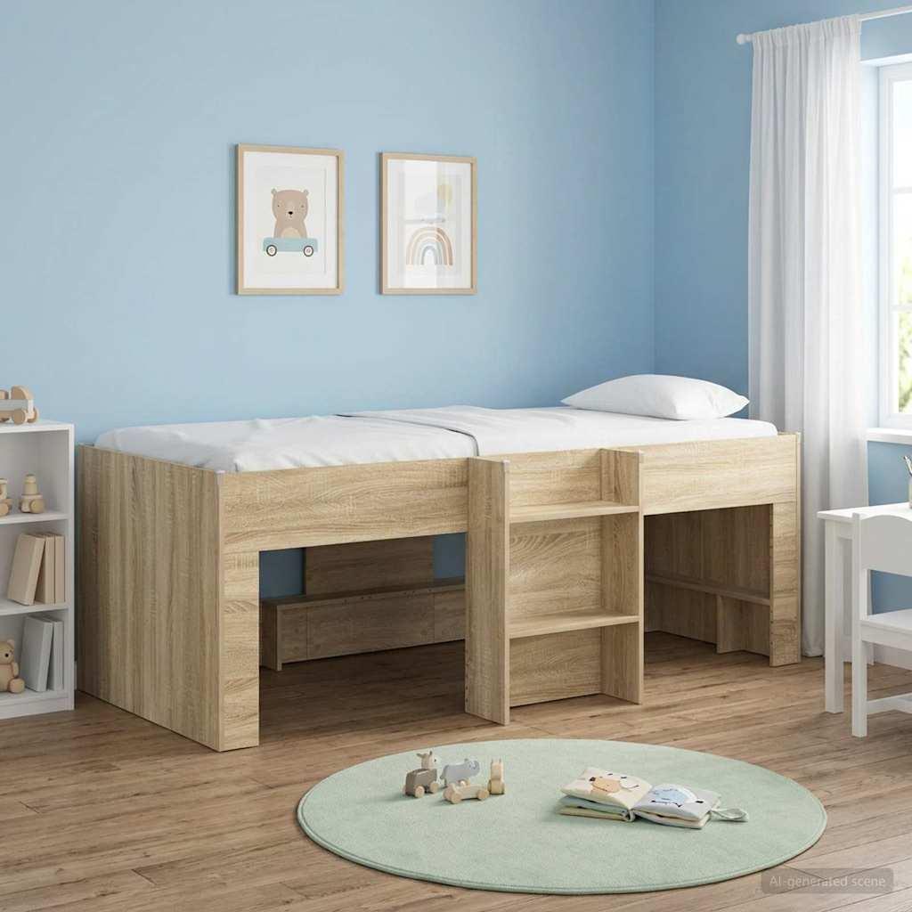 Børns høje sengestel 2 stk Sonoma-eg 193 x 96,1 x 68,5 cm billede