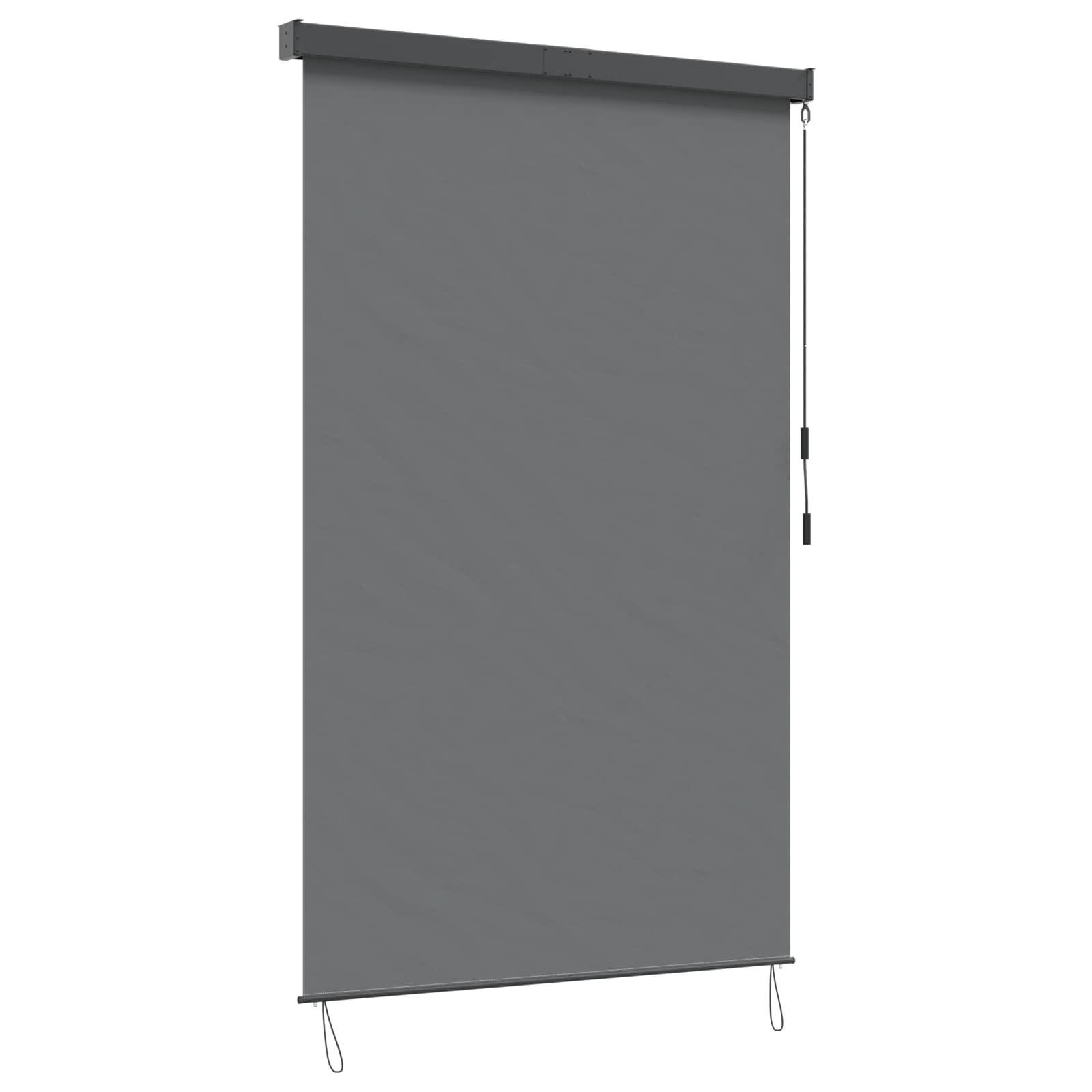 Udendørs rullegardin - lysegrå 160 × 250 cm i stof og aluminium