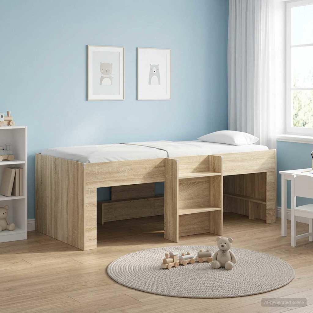Børns høje sengestel 2 stk Sonoma-eg 90 x 190 cm billede